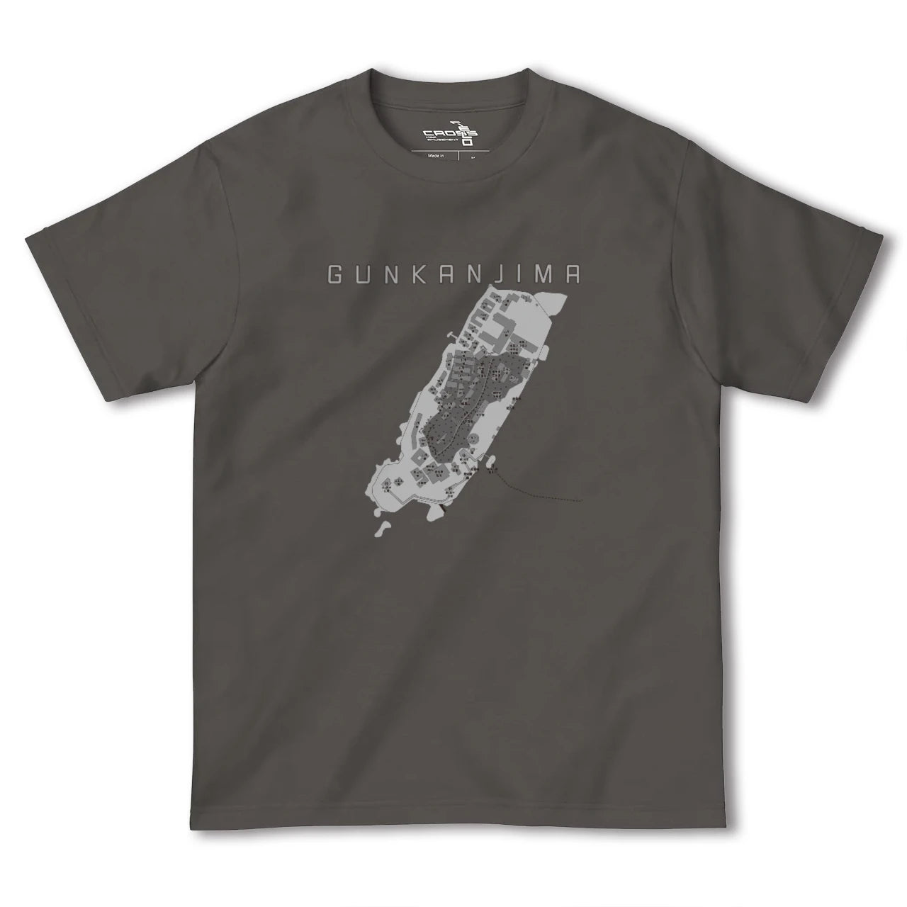 【軍艦島(長崎県)】地図柄ヘビーウェイトTシャツ
