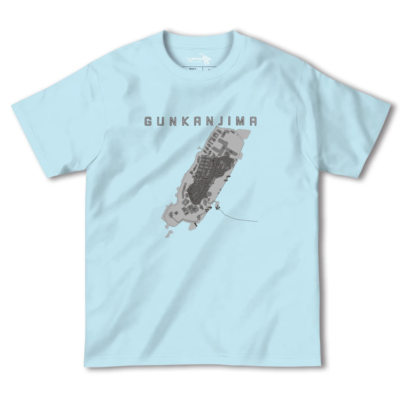 【軍艦島(長崎県)】地図柄ヘビーウェイトTシャツ