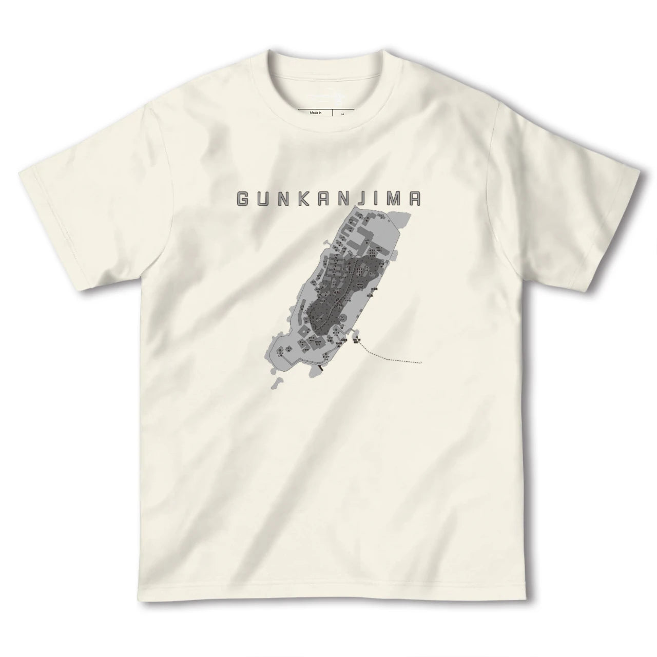 【軍艦島(長崎県)】地図柄ヘビーウェイトTシャツ