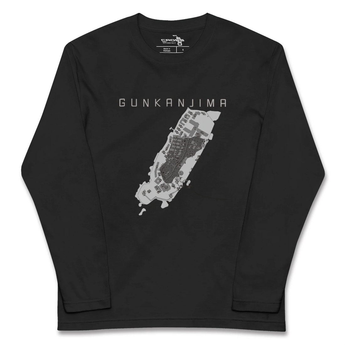 【軍艦島(長崎県)】地図柄ロングスリーブTシャツ