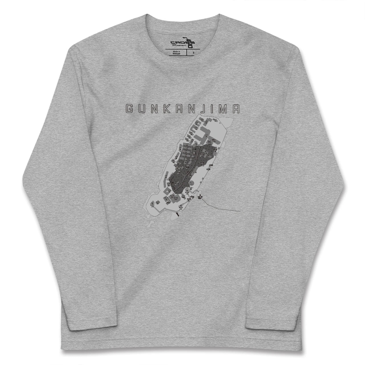 【軍艦島(長崎県)】地図柄ロングスリーブTシャツ