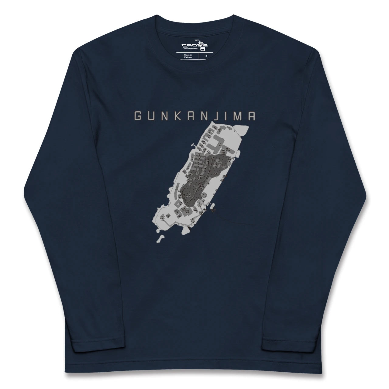 【軍艦島(長崎県)】地図柄ロングスリーブTシャツ