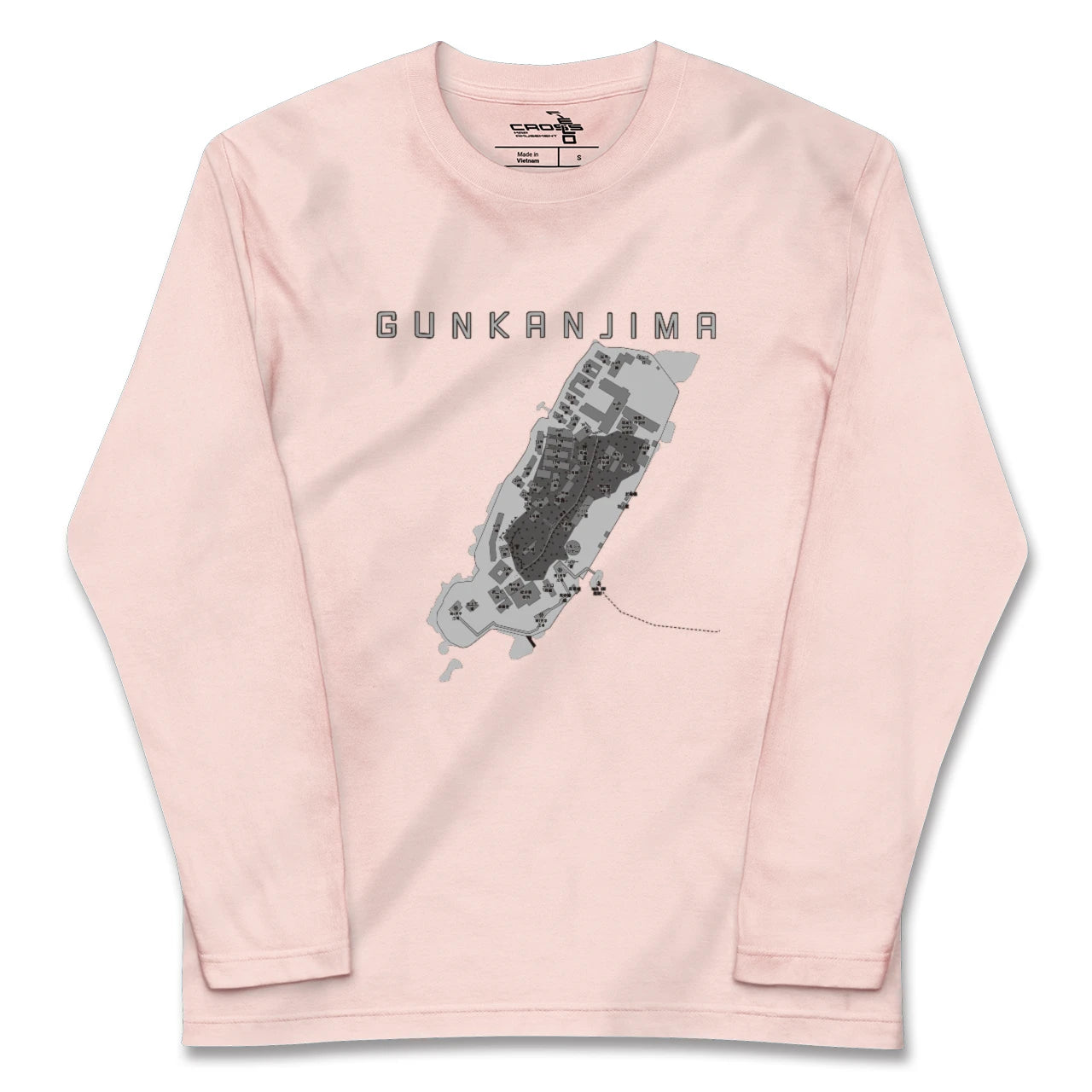 【軍艦島(長崎県)】地図柄ロングスリーブTシャツ