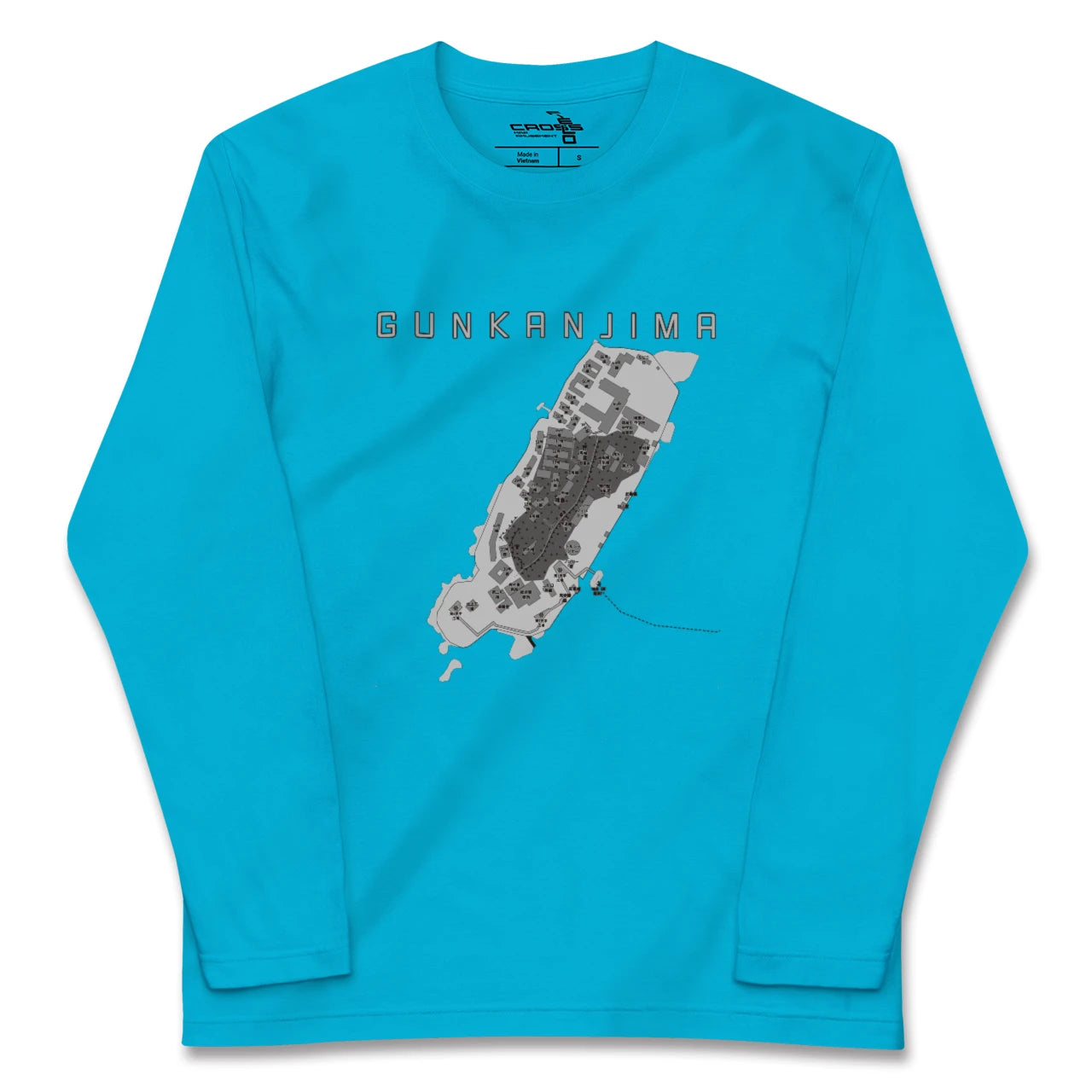【軍艦島(長崎県)】地図柄ロングスリーブTシャツ