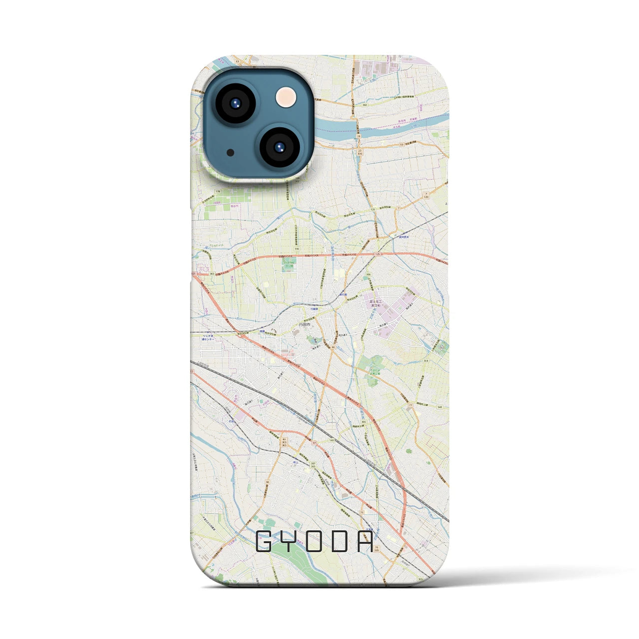 【行田(埼玉県)】地図柄iPhoneケース(バックカバータイプ)