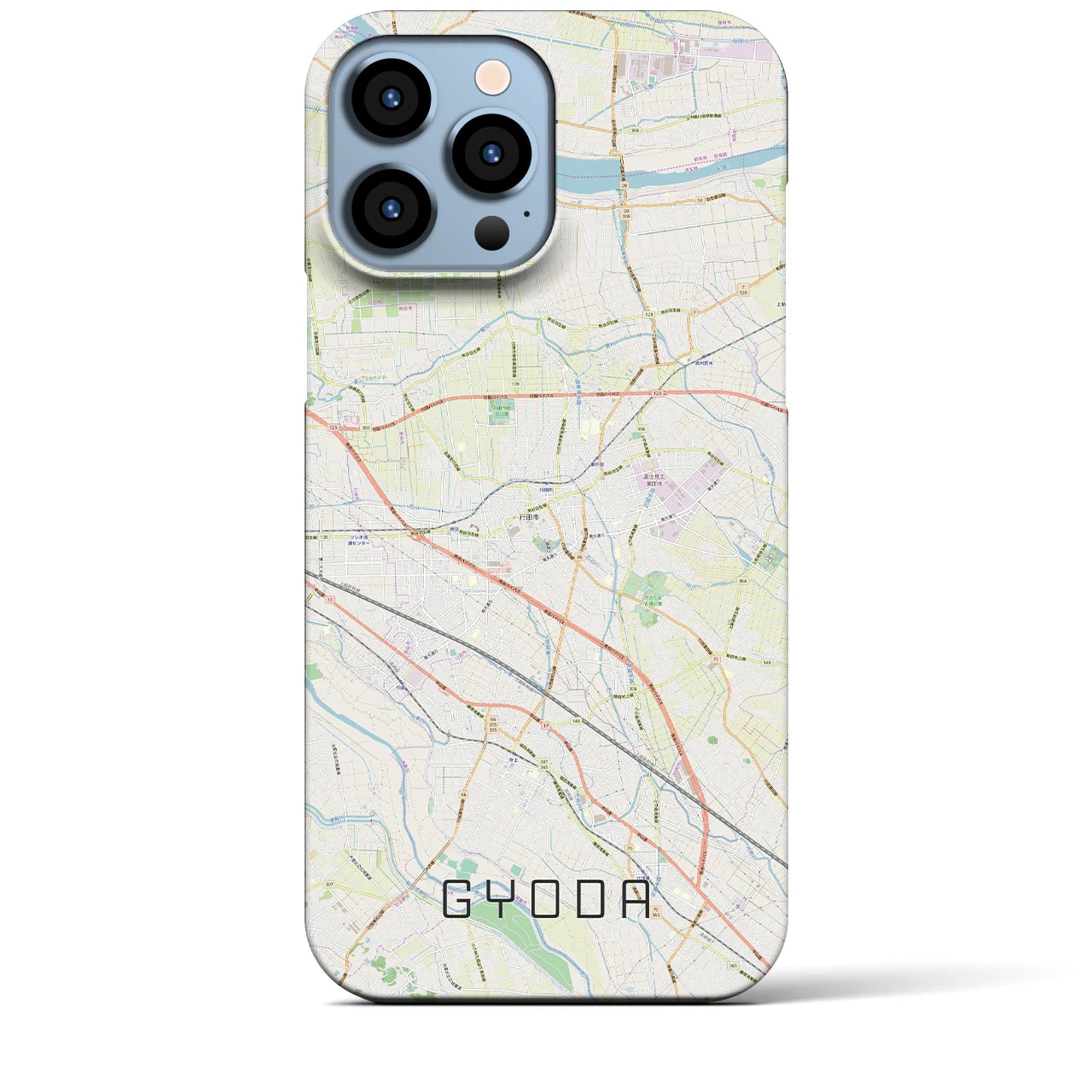 【行田(埼玉県)】地図柄iPhoneケース(バックカバータイプ)