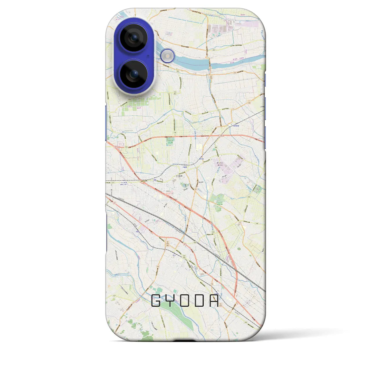 【行田(埼玉県)】地図柄iPhoneケース(バックカバータイプ)ナチュラル・iPhone 16 Pro Max 用