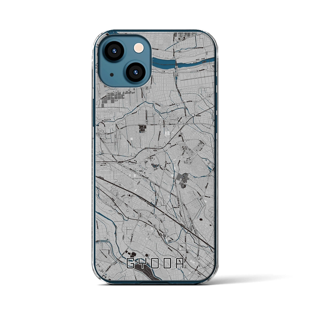 【行田(埼玉県)】地図柄iPhoneケース(クリアタイプ)