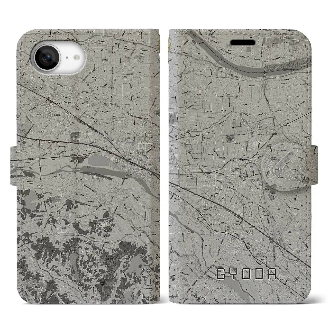 【行田(埼玉県)】地図柄iPhoneケース(手帳タイプ)