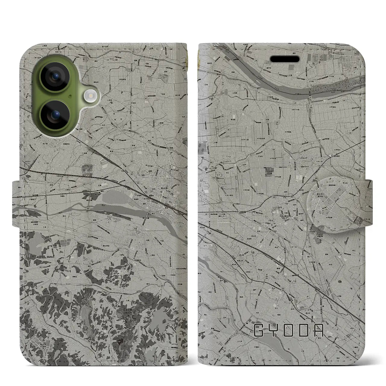 【行田(埼玉県)】地図柄iPhoneケース(手帳タイプ)