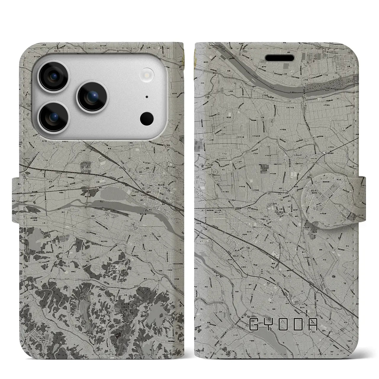 【行田(埼玉県)】地図柄iPhoneケース(手帳タイプ)