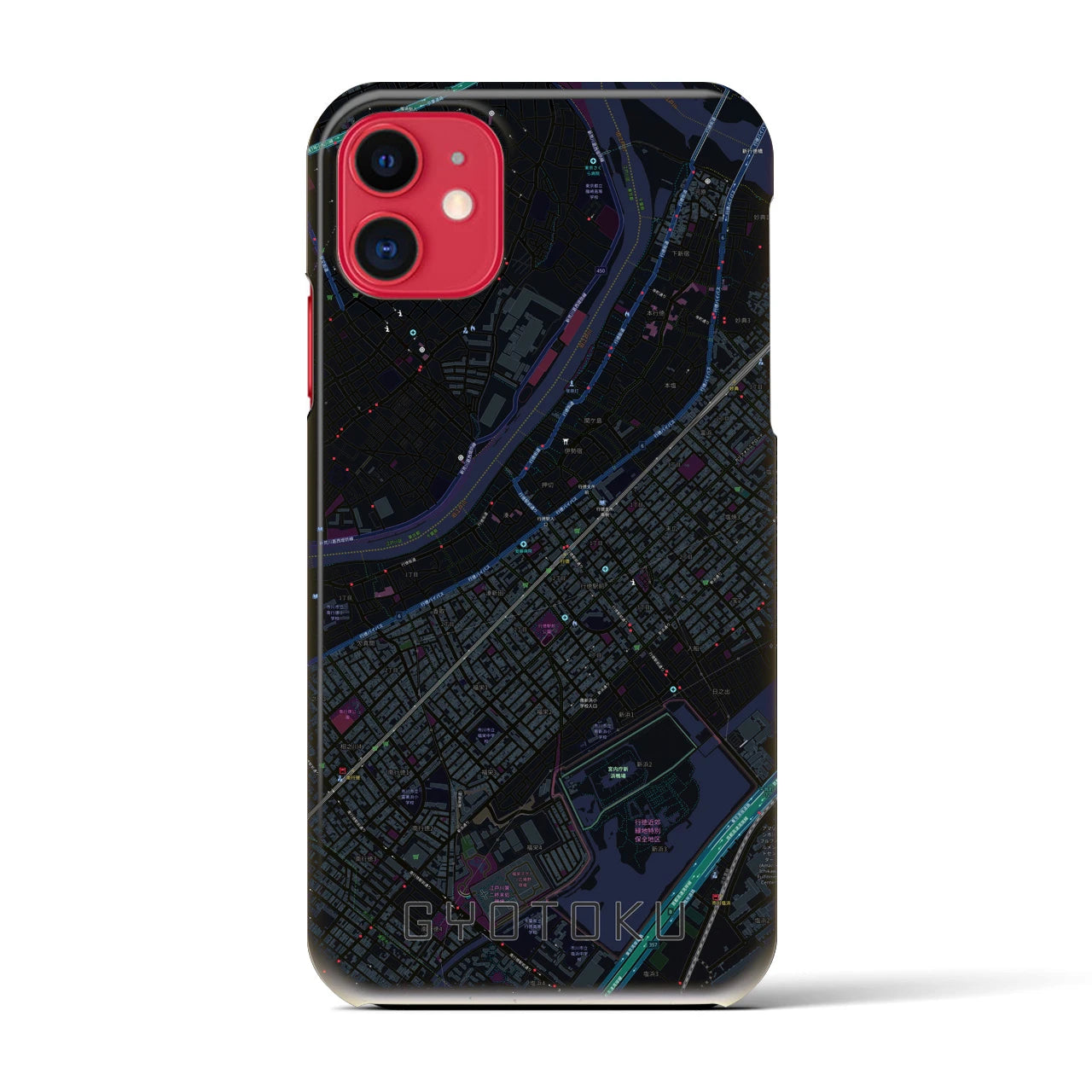 【行徳(千葉県)】地図柄iPhoneケース(バックカバータイプ)