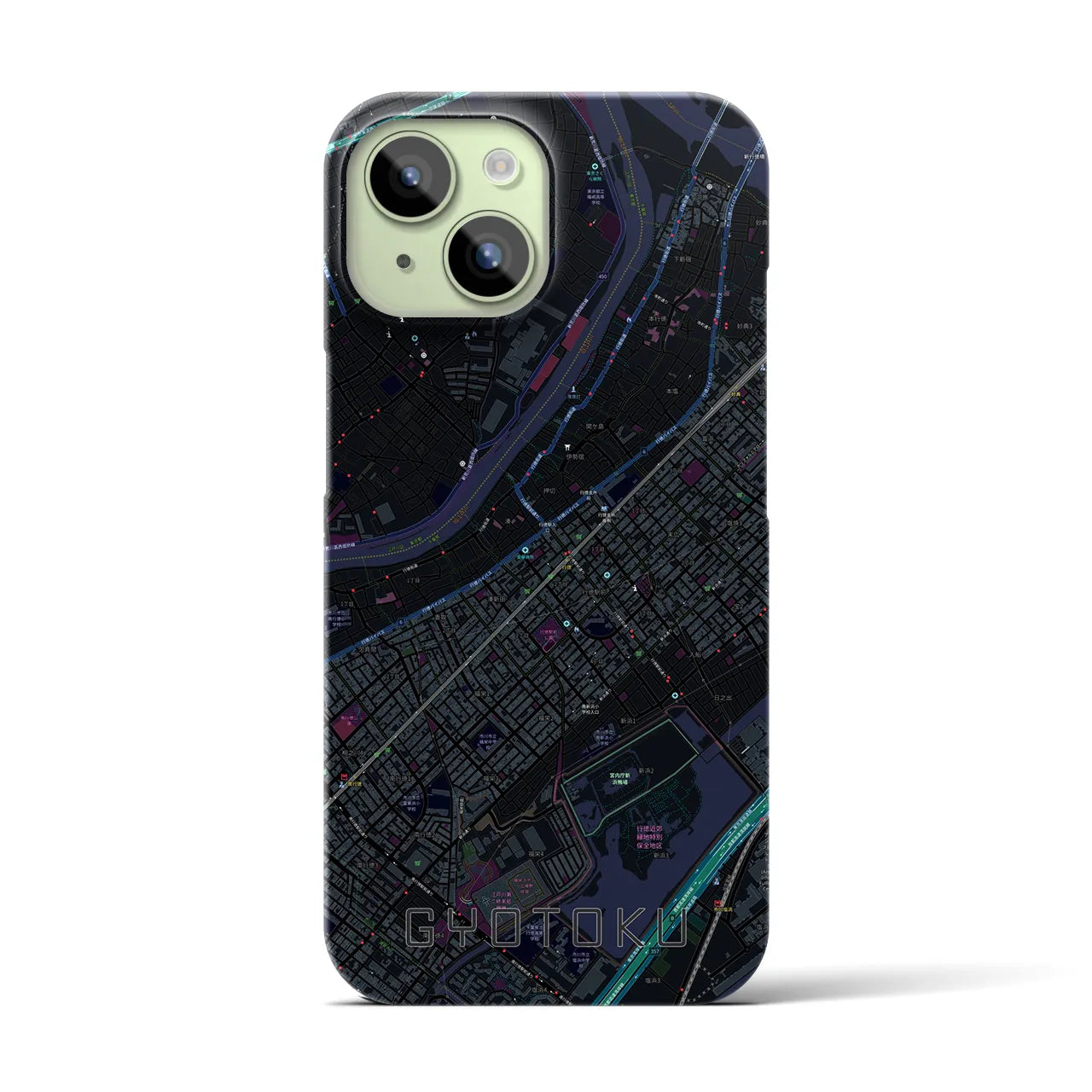 【行徳(千葉県)】地図柄iPhoneケース(バックカバータイプ)