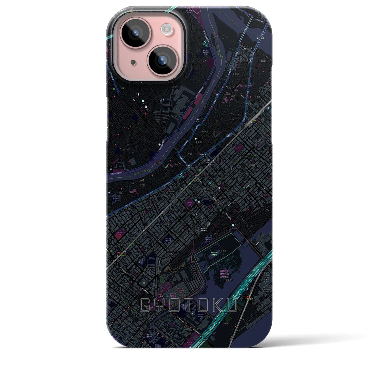 【行徳(千葉県)】地図柄iPhoneケース(バックカバータイプ)