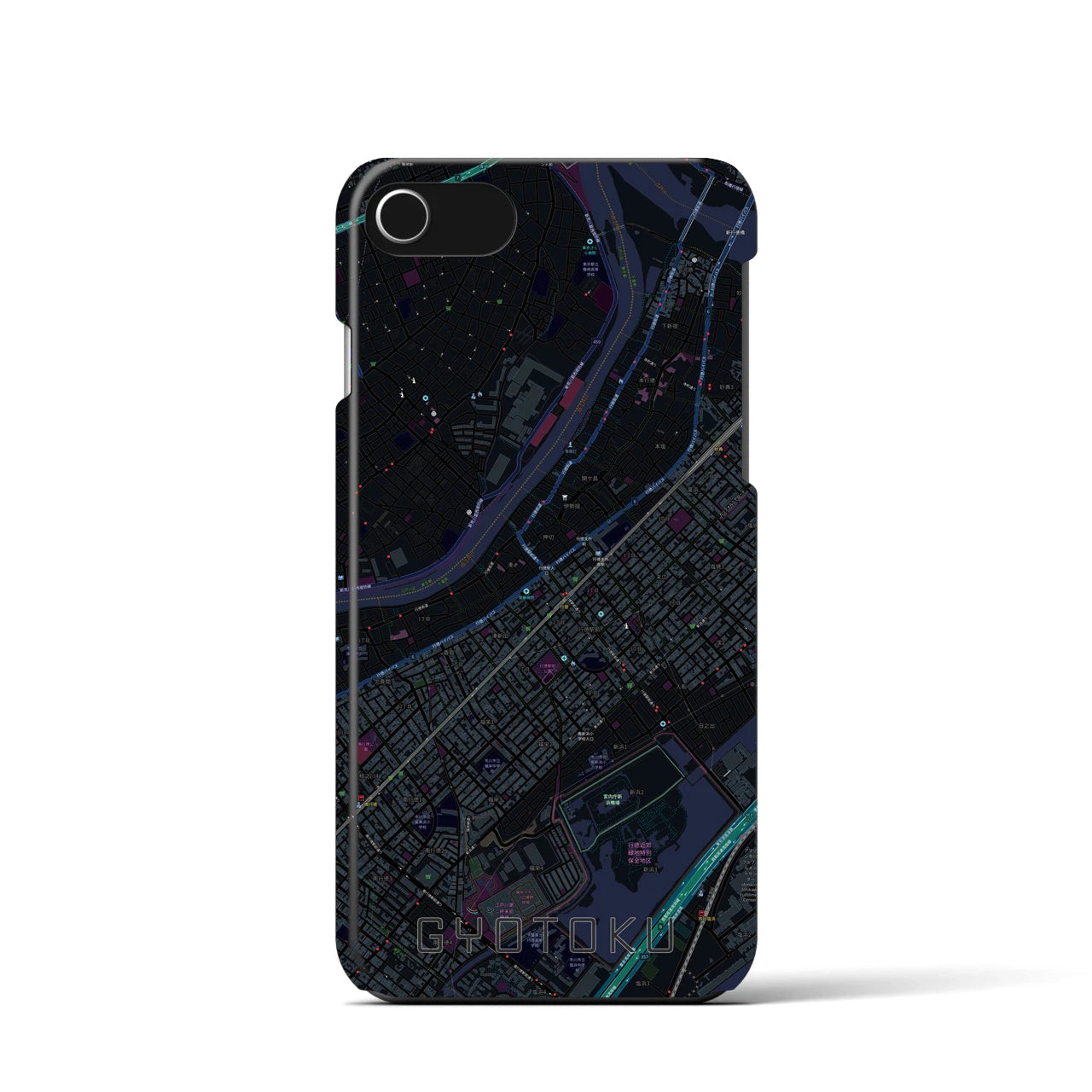 【行徳(千葉県)】地図柄iPhoneケース(バックカバータイプ)