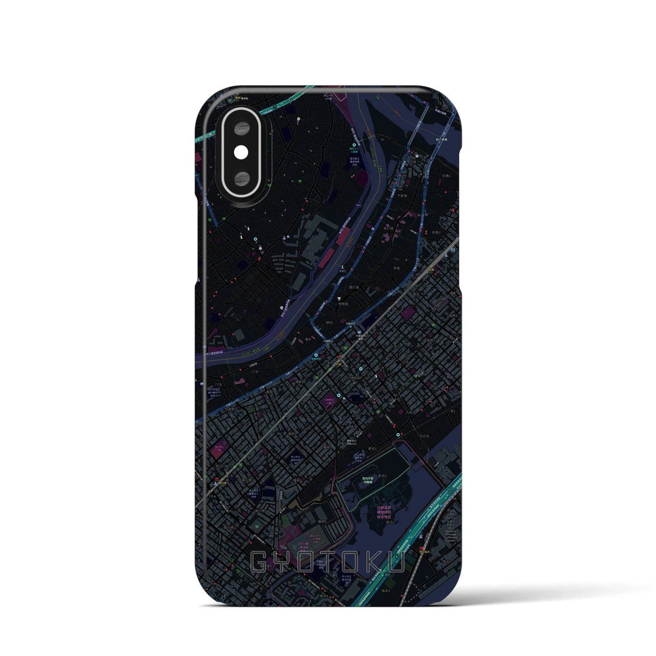 【行徳(千葉県)】地図柄iPhoneケース(バックカバータイプ)