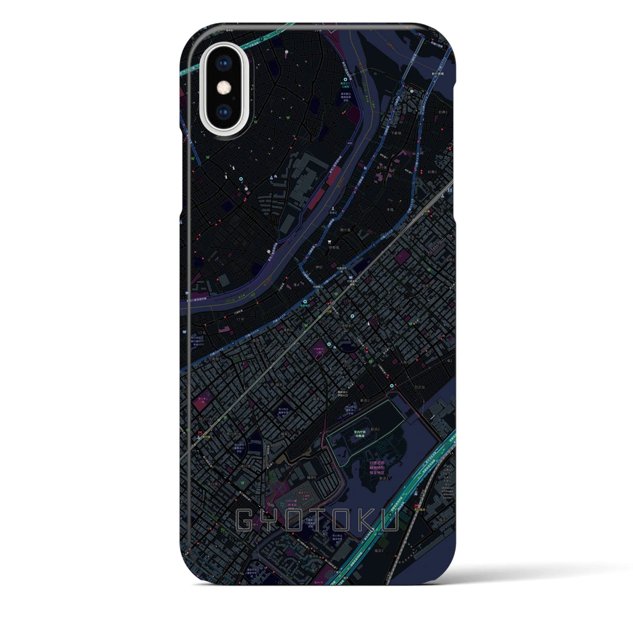 【行徳(千葉県)】地図柄iPhoneケース(バックカバータイプ)