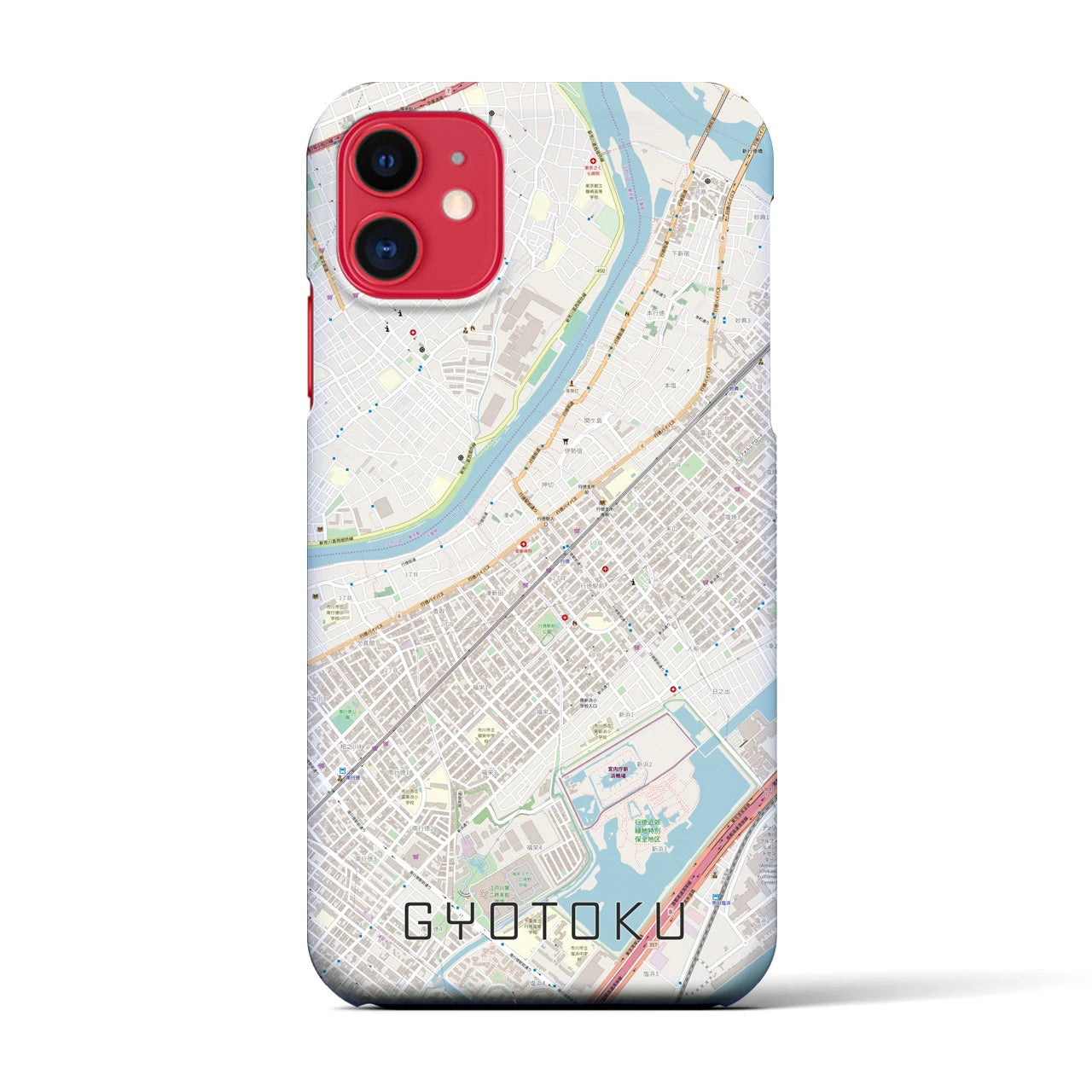 【行徳(千葉県)】地図柄iPhoneケース(バックカバータイプ)