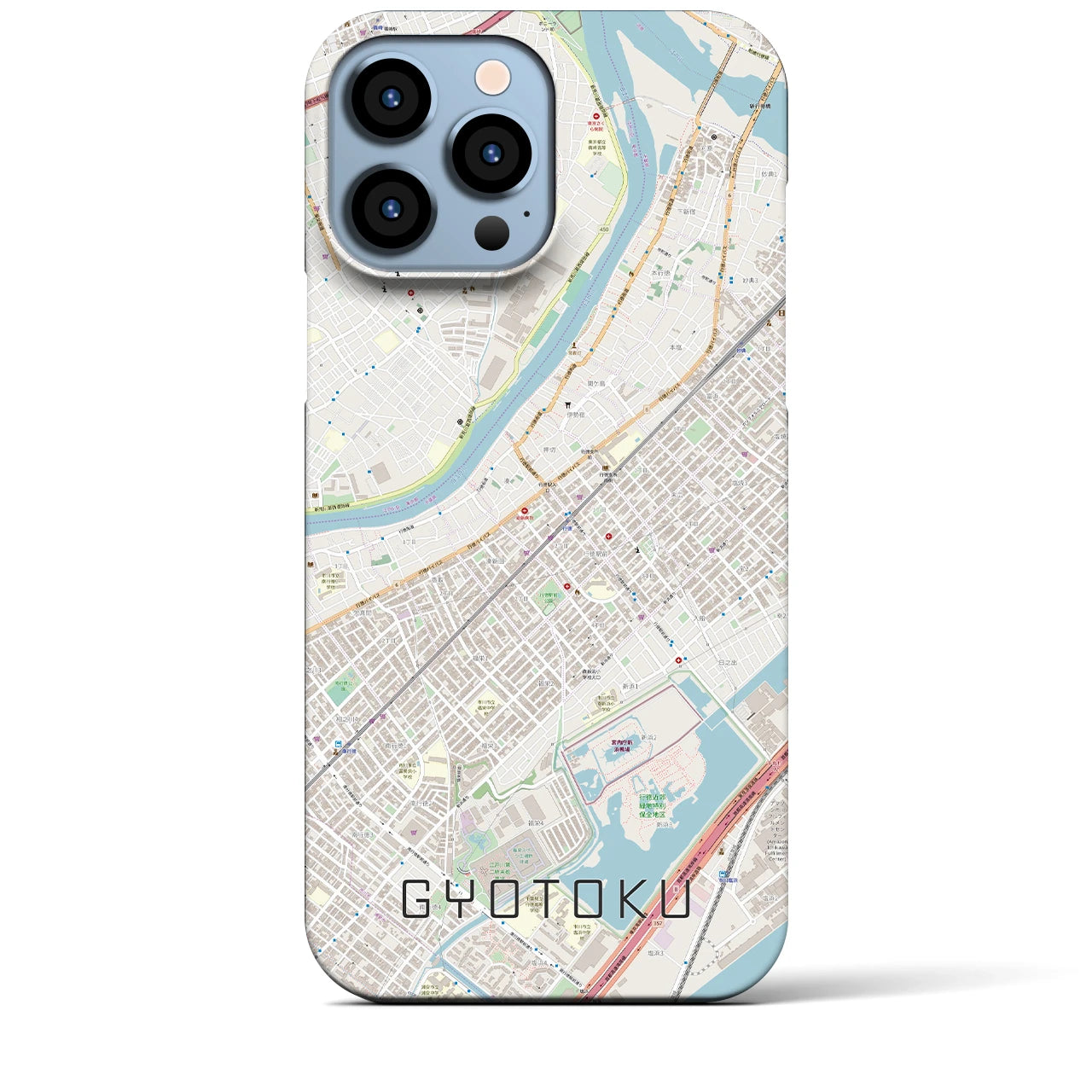 【行徳(千葉県)】地図柄iPhoneケース(バックカバータイプ)
