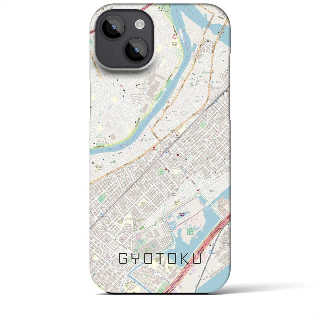 【行徳(千葉県)】地図柄iPhoneケース(バックカバータイプ)
