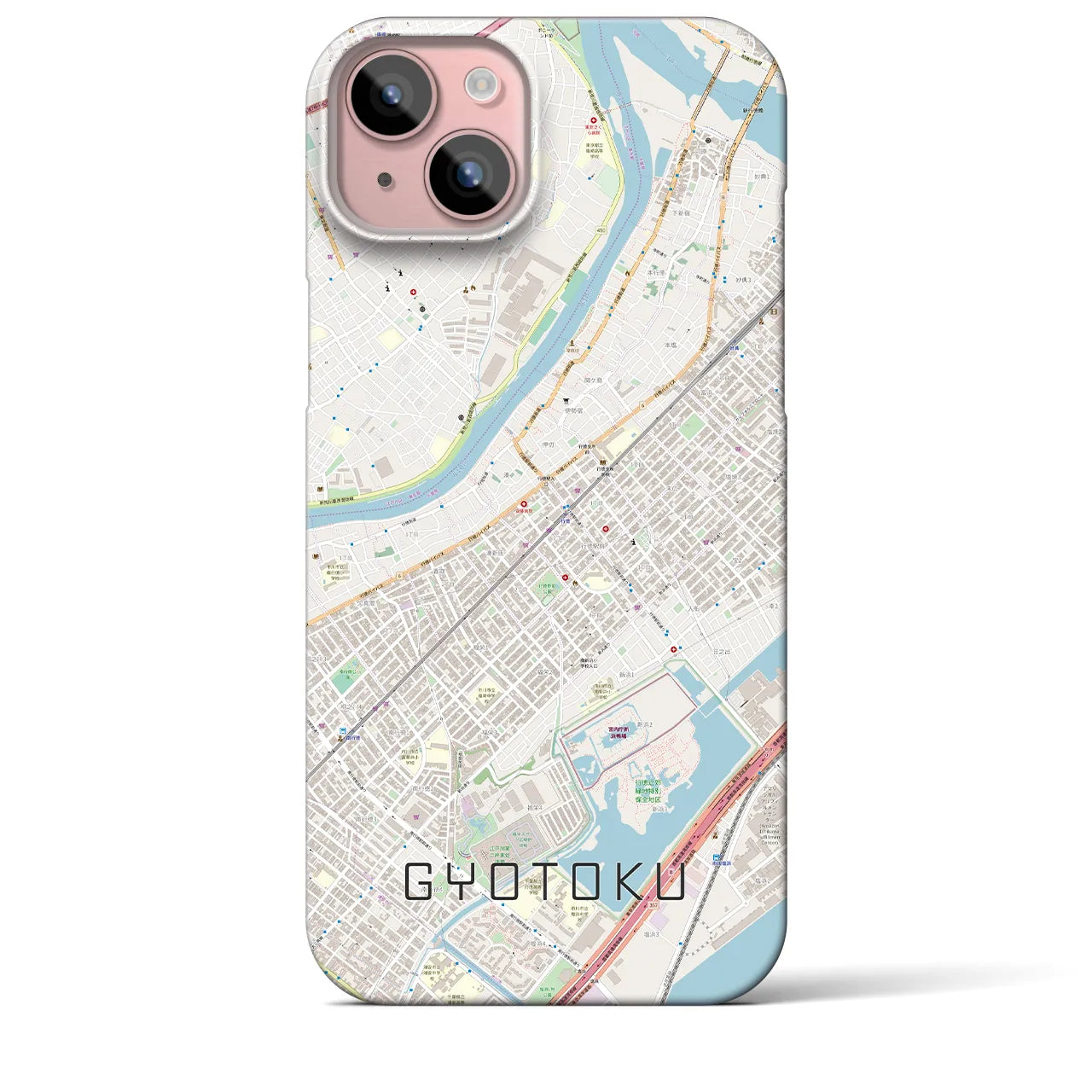 【行徳(千葉県)】地図柄iPhoneケース(バックカバータイプ)