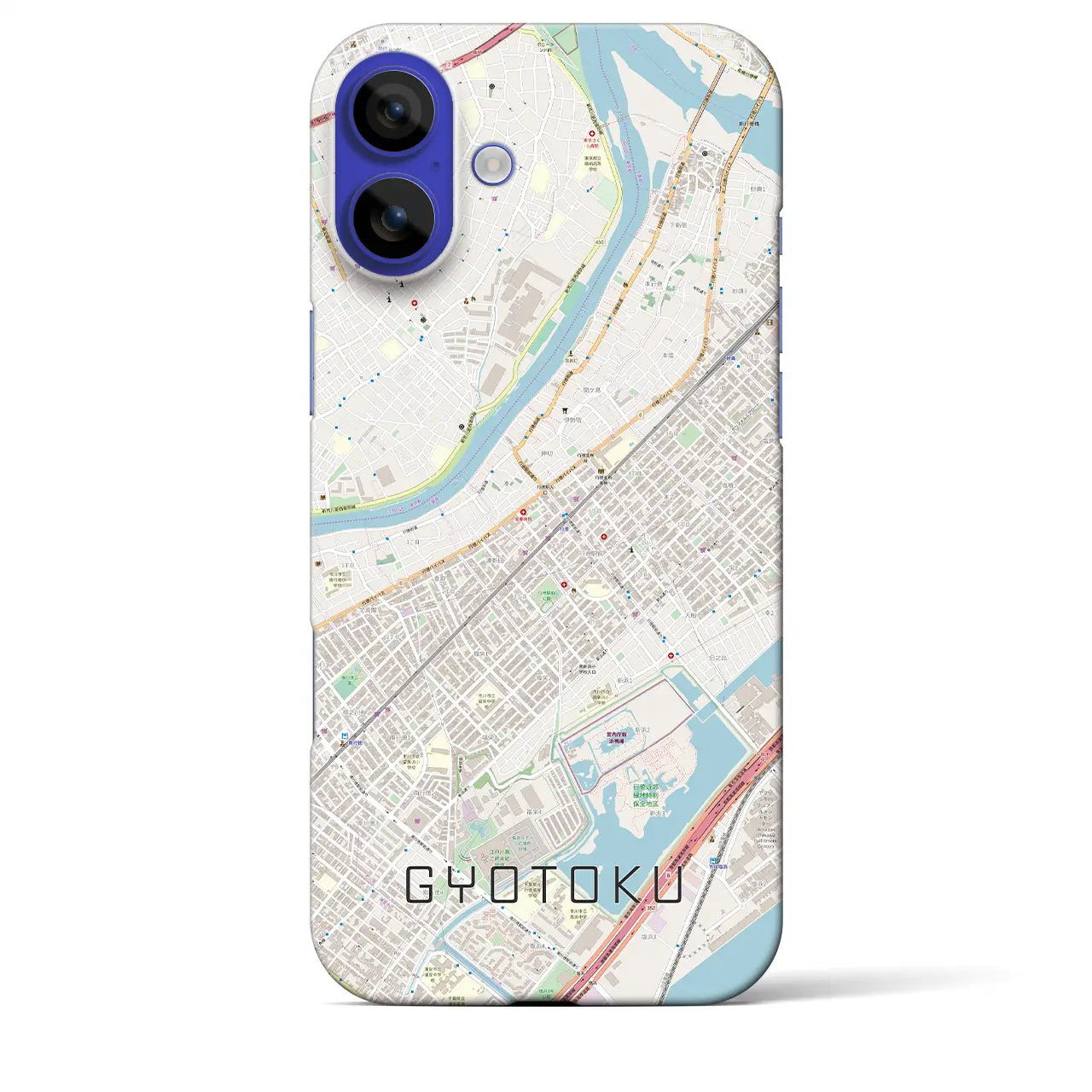 【行徳(千葉県)】地図柄iPhoneケース(バックカバータイプ)