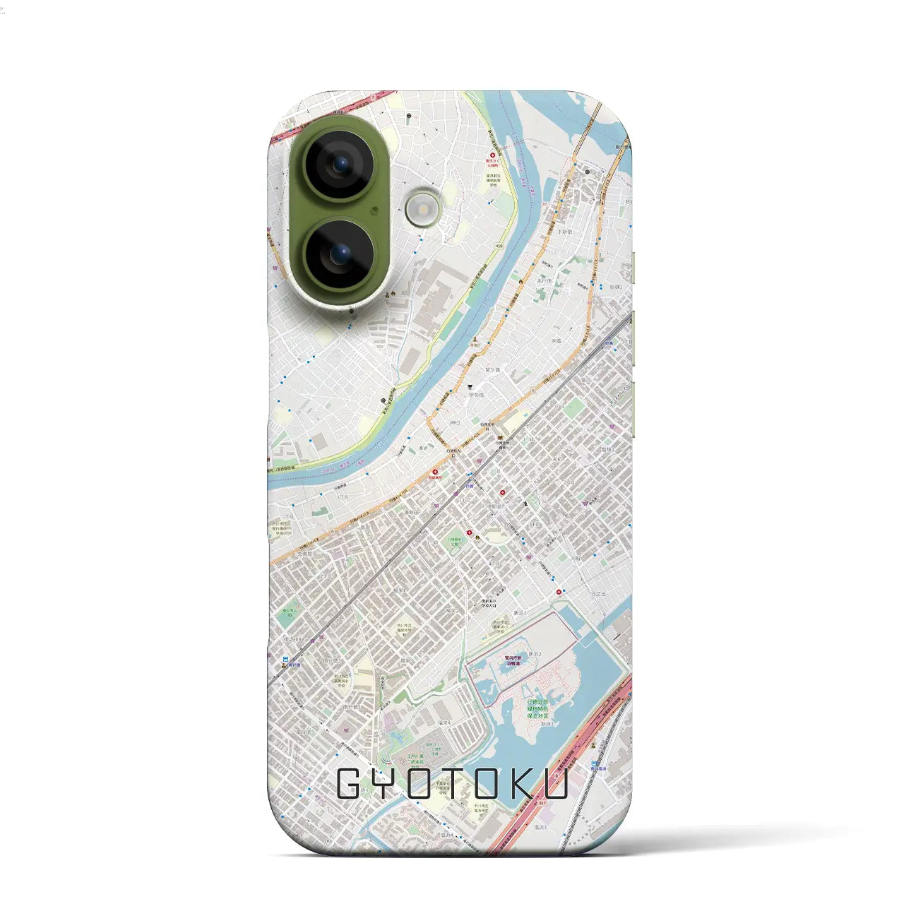 【行徳(千葉県)】地図柄iPhoneケース(バックカバータイプ)ブラック・iPhone 17 Pro Max 用