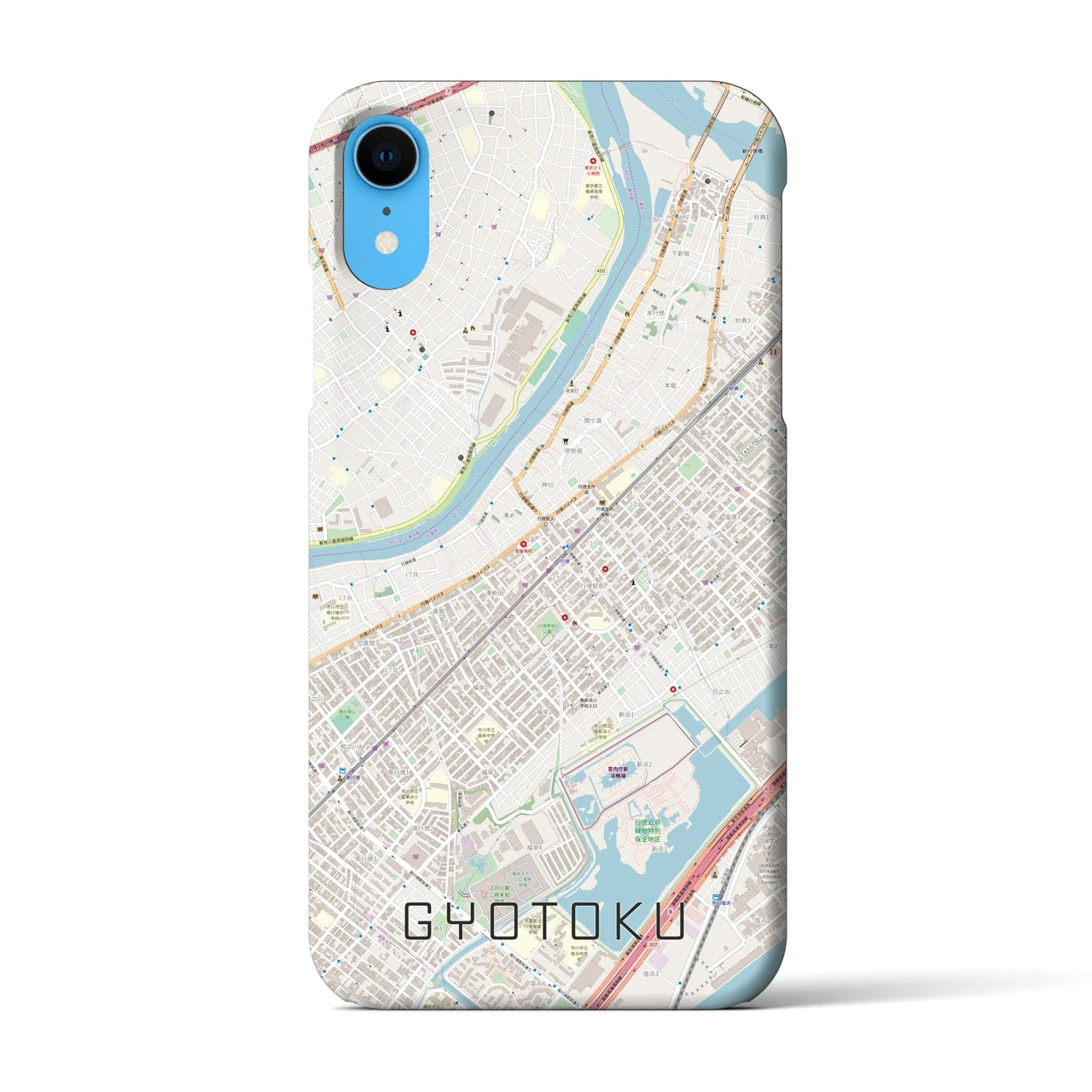 【行徳(千葉県)】地図柄iPhoneケース(バックカバータイプ)
