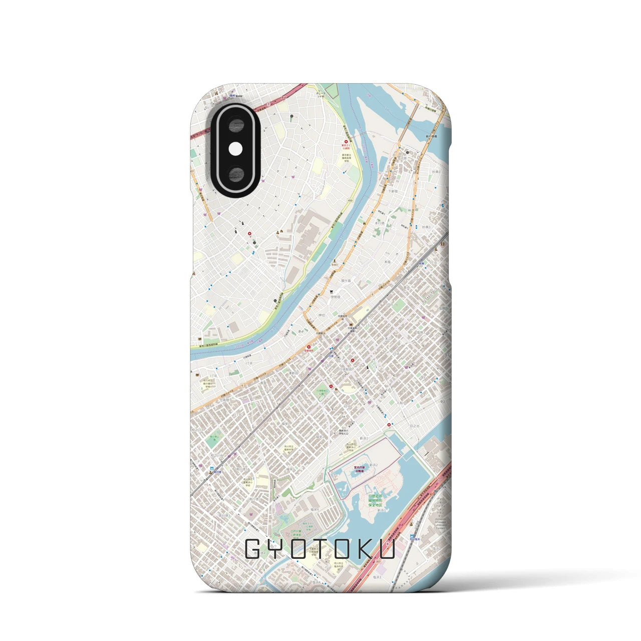 【行徳(千葉県)】地図柄iPhoneケース(バックカバータイプ)