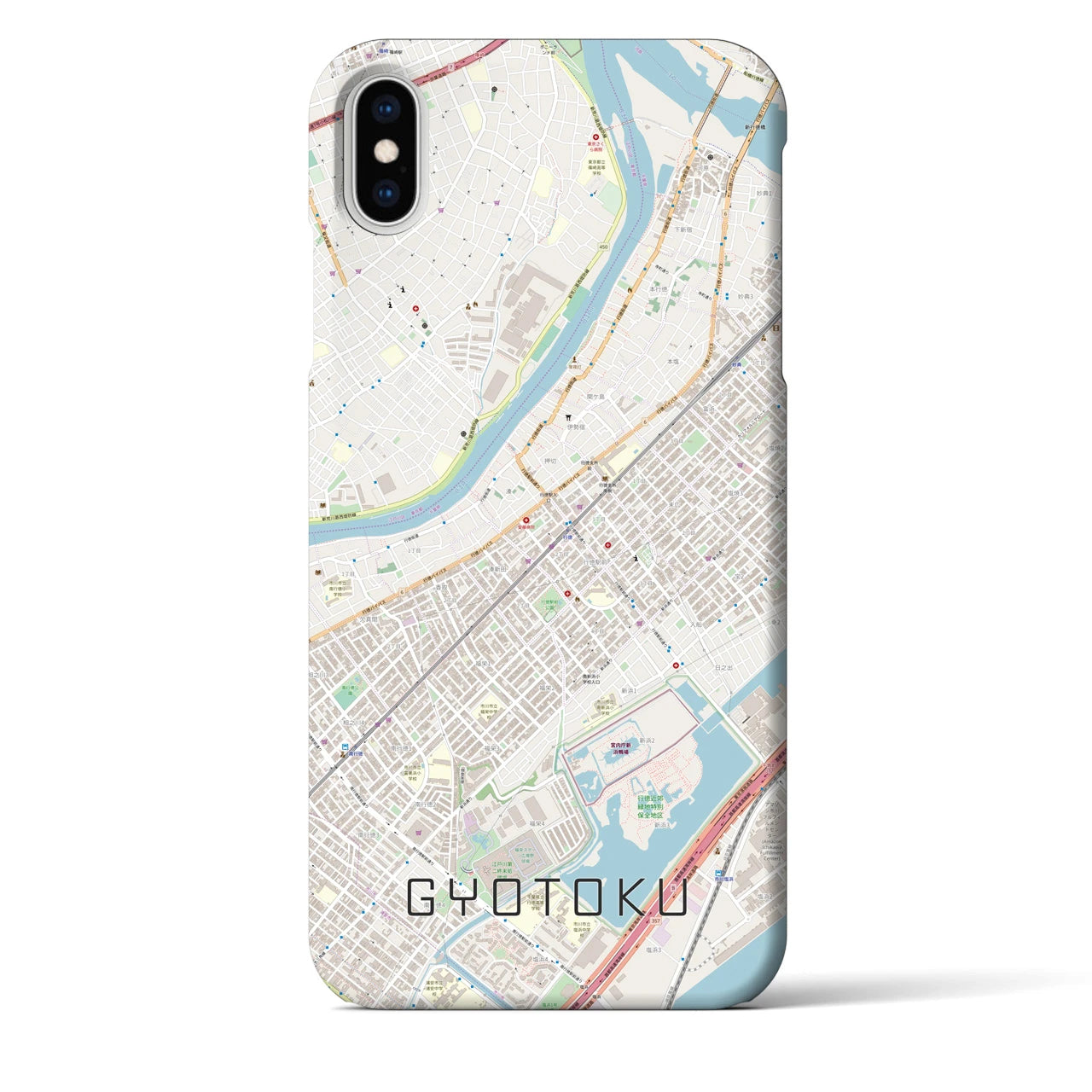 【行徳(千葉県)】地図柄iPhoneケース(バックカバータイプ)