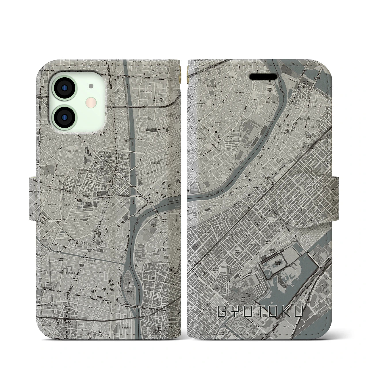【行徳(千葉県)】地図柄iPhoneケース(手帳タイプ)