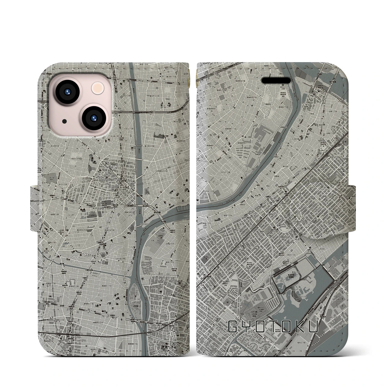 【行徳(千葉県)】地図柄iPhoneケース(手帳タイプ)
