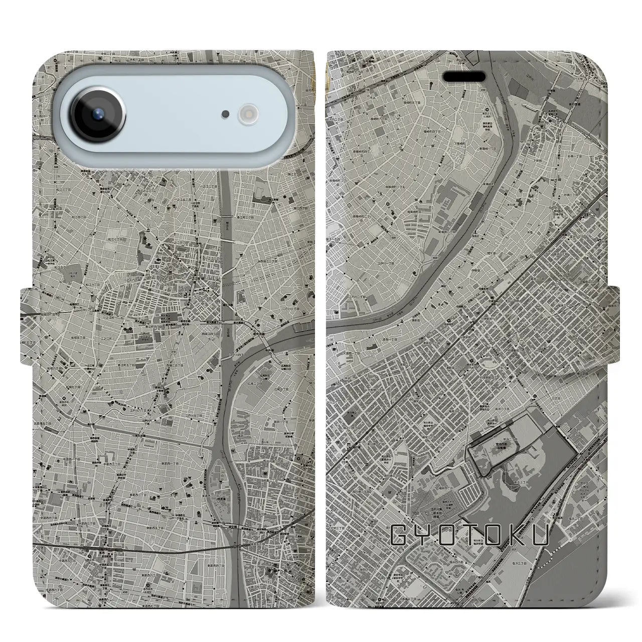 【行徳(千葉県)】地図柄iPhoneケース(手帳タイプ)