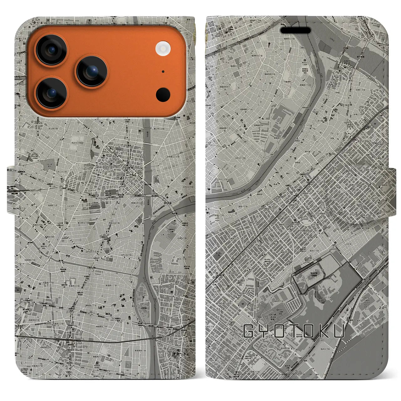 【行徳(千葉県)】地図柄iPhoneケース(手帳タイプ)