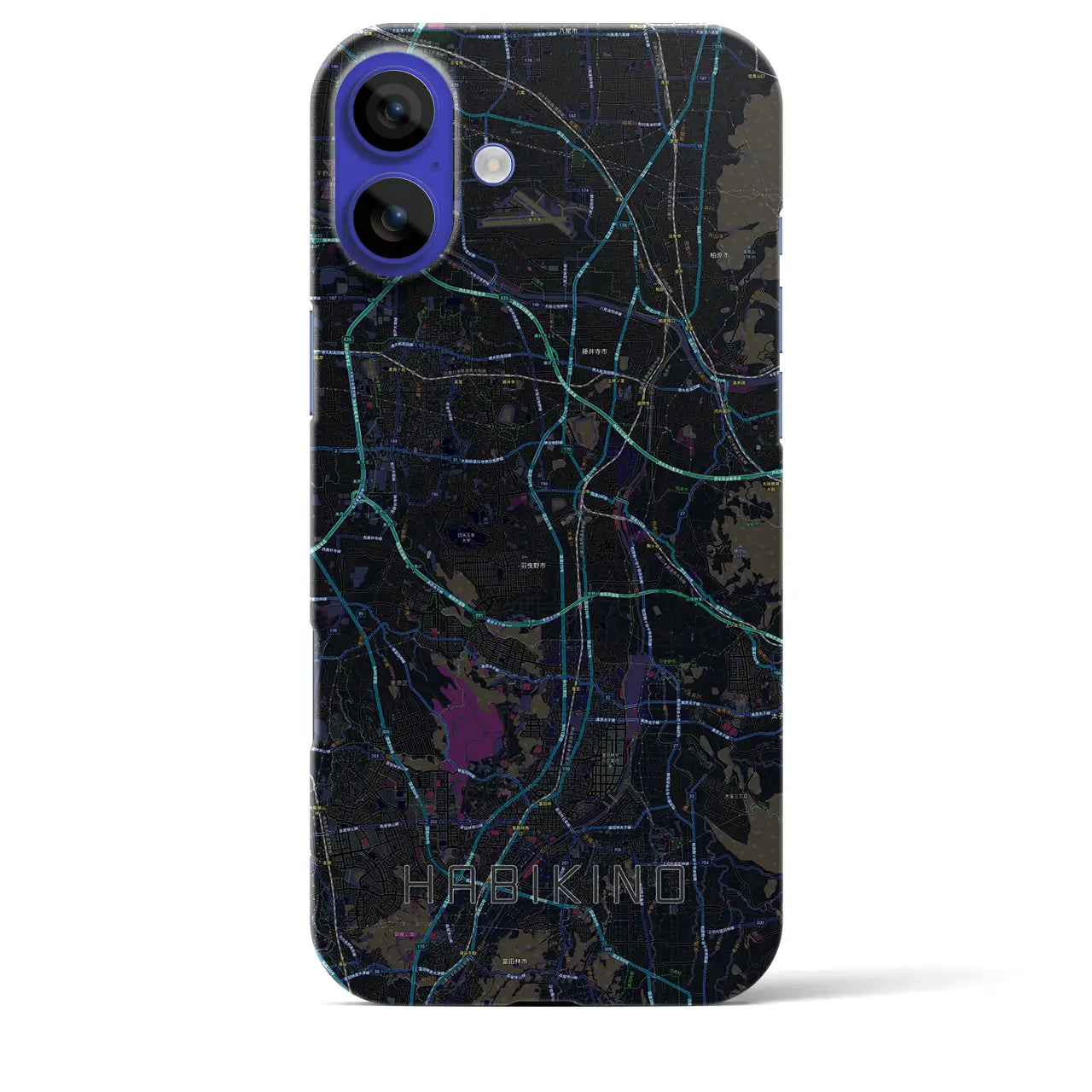 【羽曳野(大阪府)】地図柄iPhoneケース(バックカバータイプ)