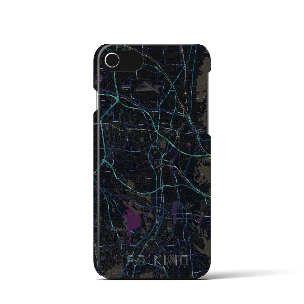 【羽曳野(大阪府)】地図柄iPhoneケース(バックカバータイプ)