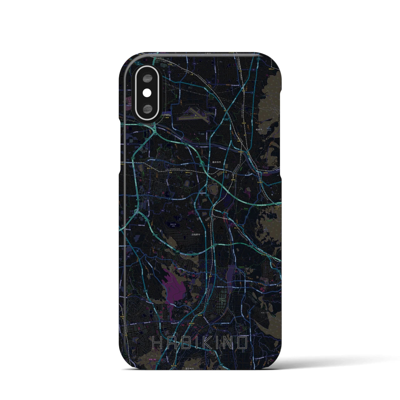 【羽曳野(大阪府)】地図柄iPhoneケース(バックカバータイプ)