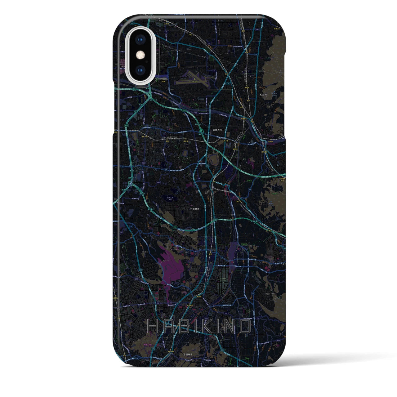 【羽曳野(大阪府)】地図柄iPhoneケース(バックカバータイプ)