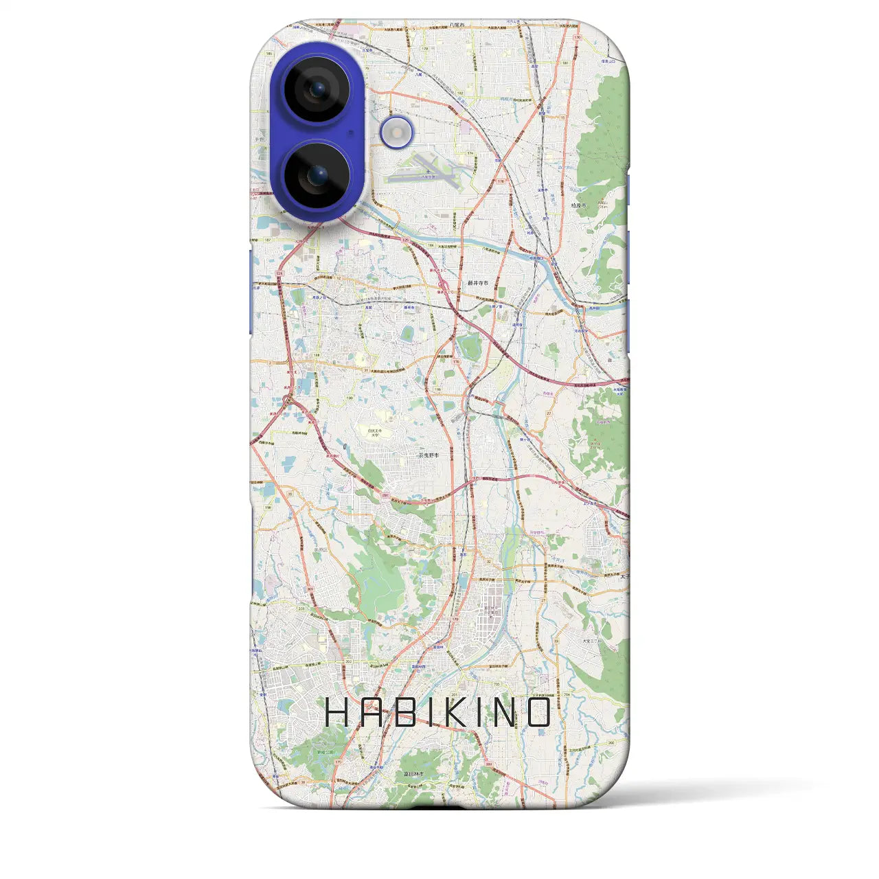 【羽曳野(大阪府)】地図柄iPhoneケース(バックカバータイプ)ナチュラル・iPhone 16 Pro Max 用