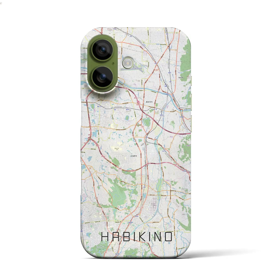 【羽曳野(大阪府)】地図柄iPhoneケース(バックカバータイプ)ナチュラル・iPhone 17 Pro Max 用