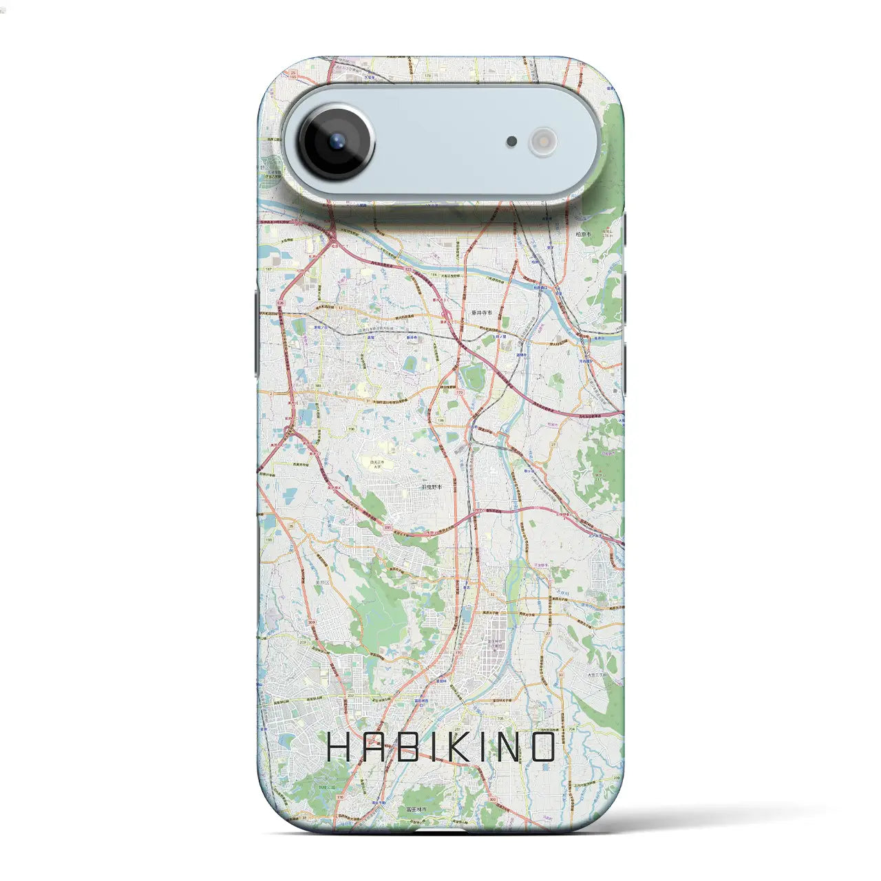 【羽曳野(大阪府)】地図柄iPhoneケース(バックカバータイプ)ブラック・iPhone 17 Pro Max 用