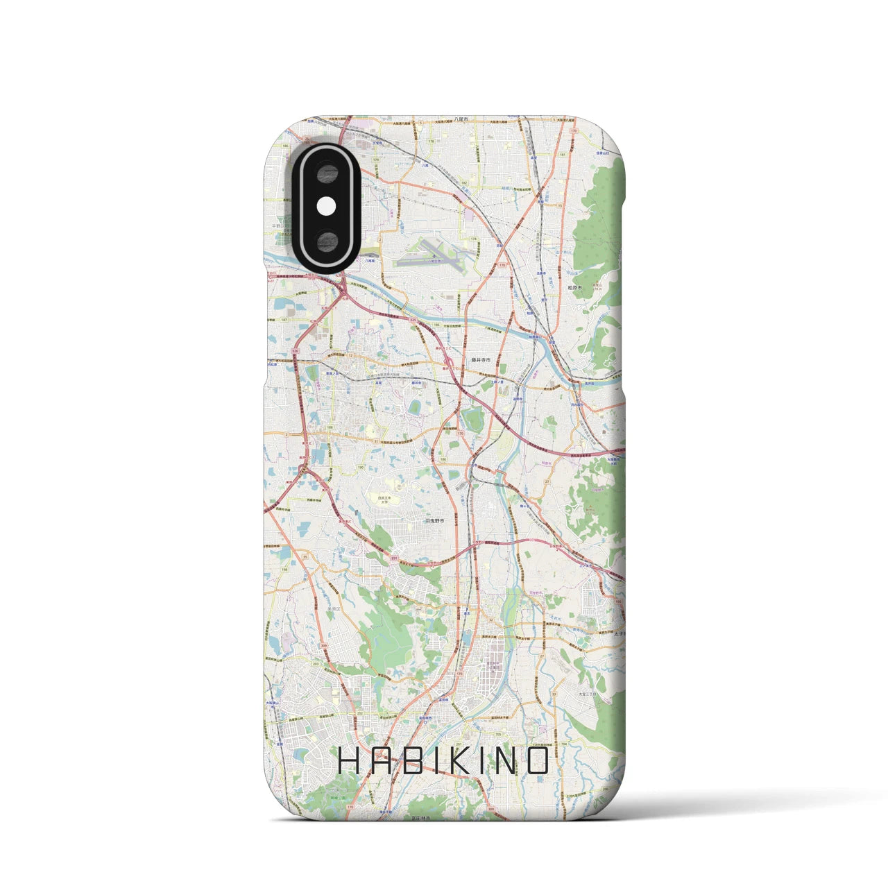 【羽曳野(大阪府)】地図柄iPhoneケース(バックカバータイプ)