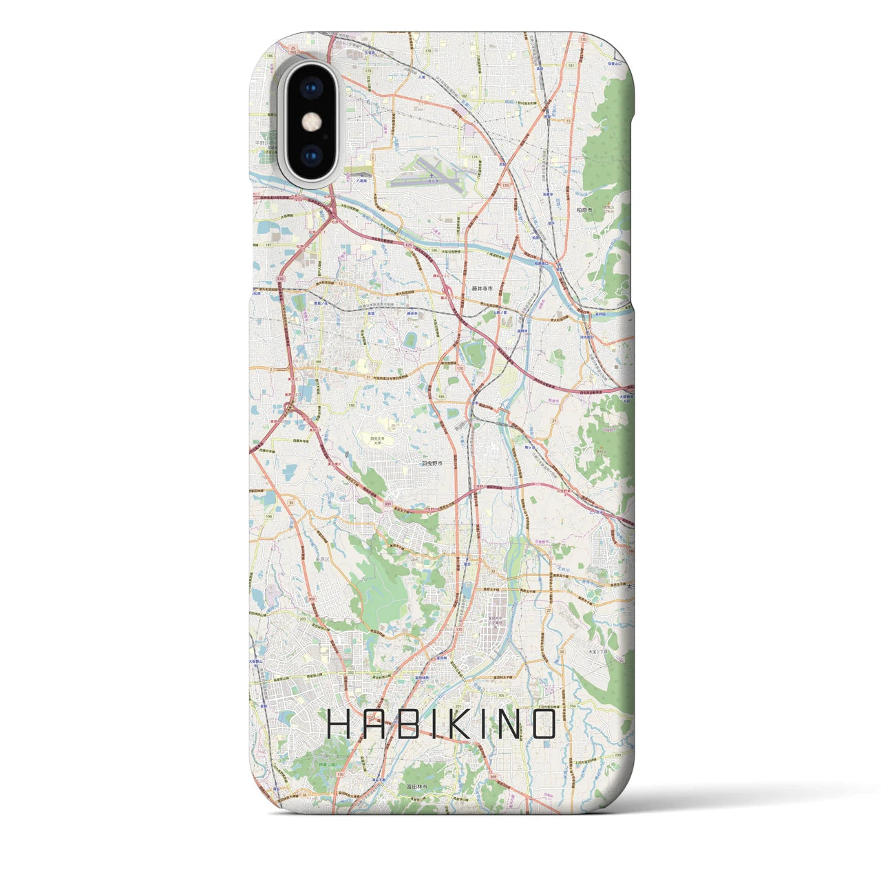 【羽曳野(大阪府)】地図柄iPhoneケース(バックカバータイプ)