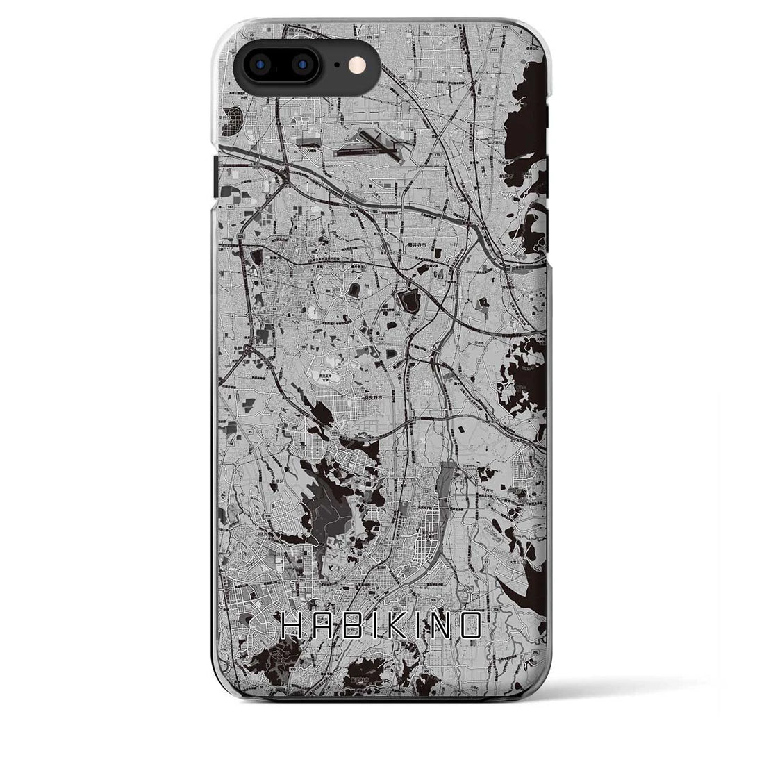 【羽曳野(大阪府)】地図柄iPhoneケース(クリアタイプ)モノトーン・iPhone 8Plus /7Plus / 6sPlus / 6Plus 用