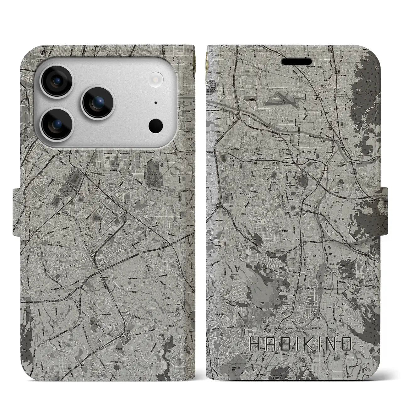 【羽曳野(大阪府)】地図柄iPhoneケース(手帳タイプ)