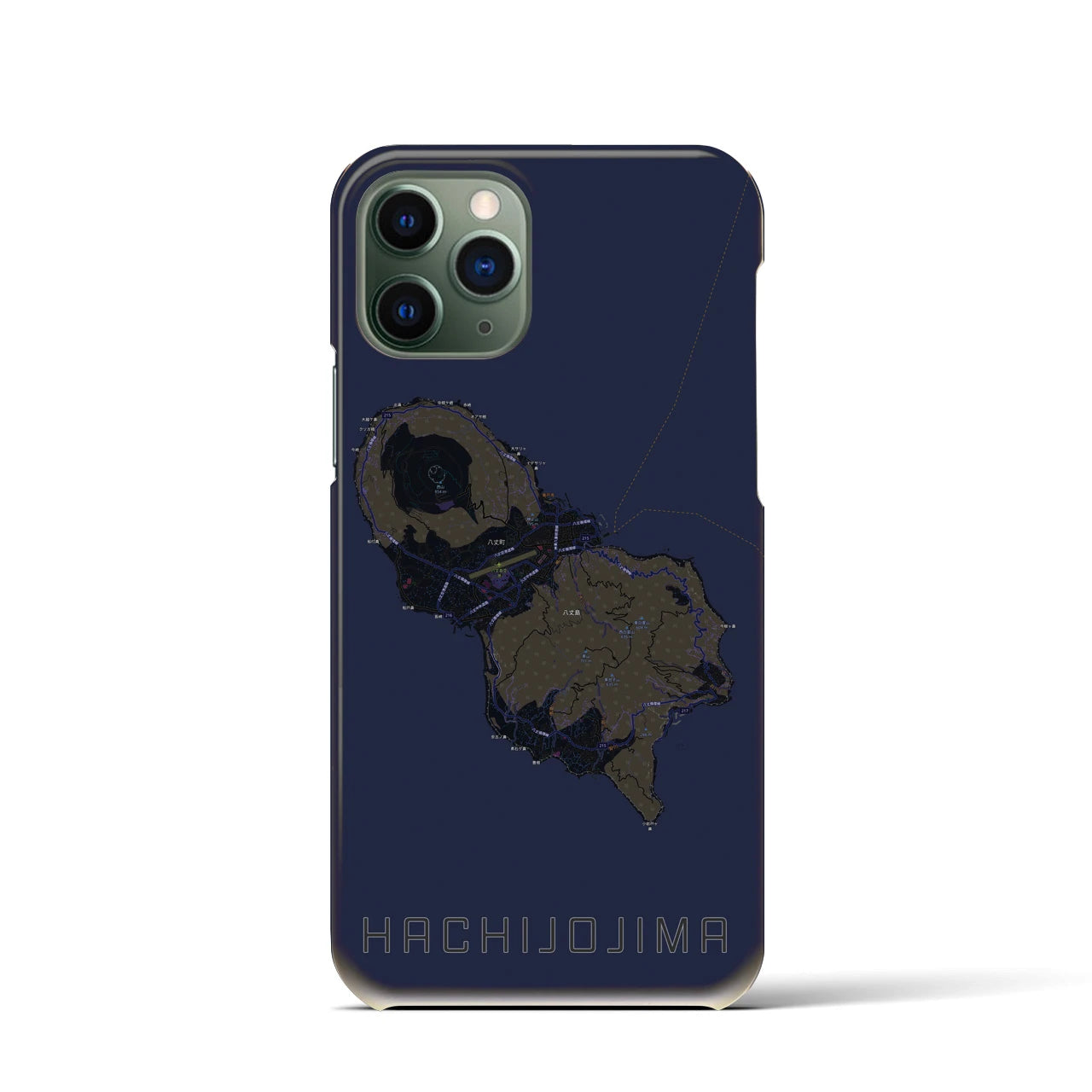 【八丈島(東京都)】地図柄iPhoneケース(バックカバータイプ)