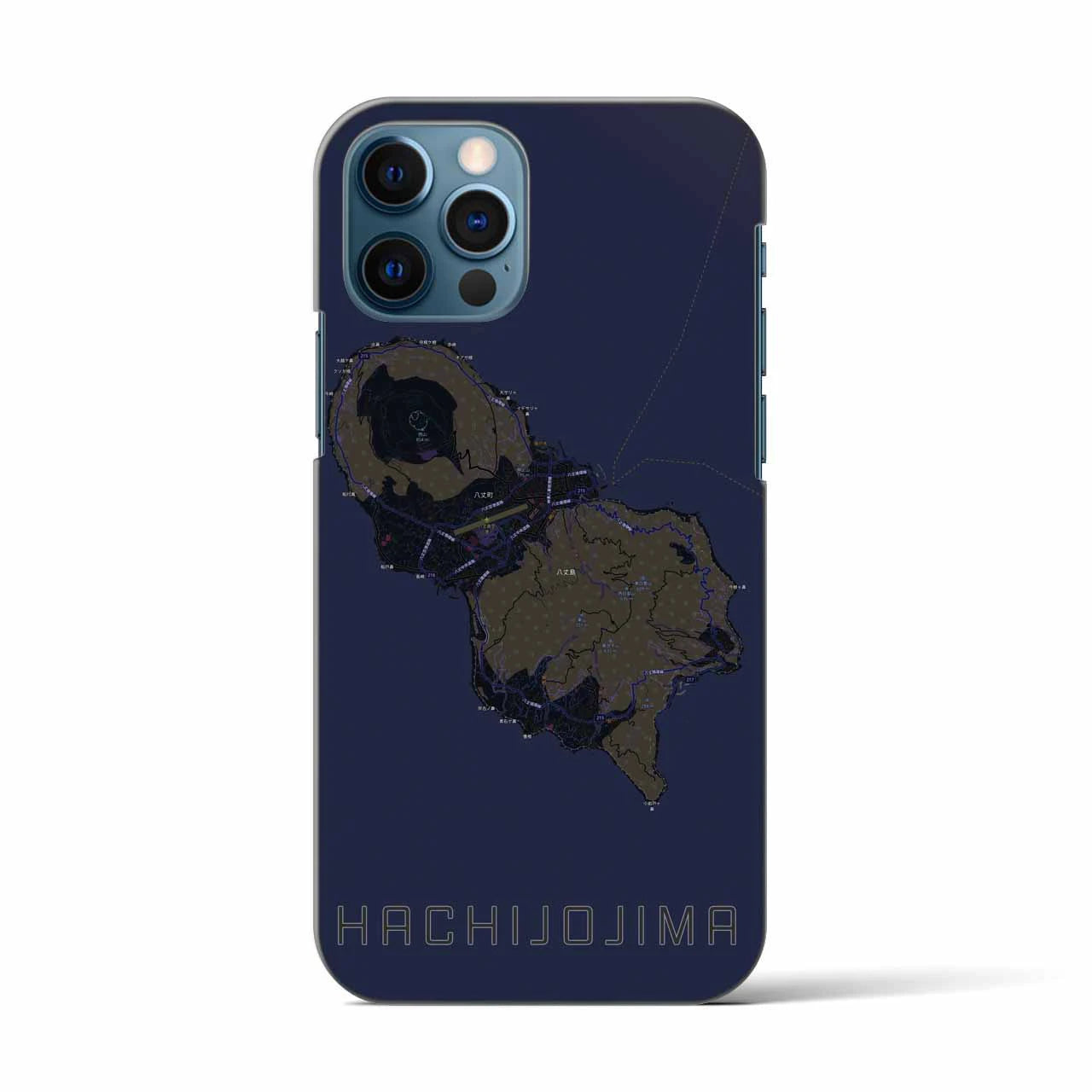 【八丈島(東京都)】地図柄iPhoneケース(バックカバータイプ)