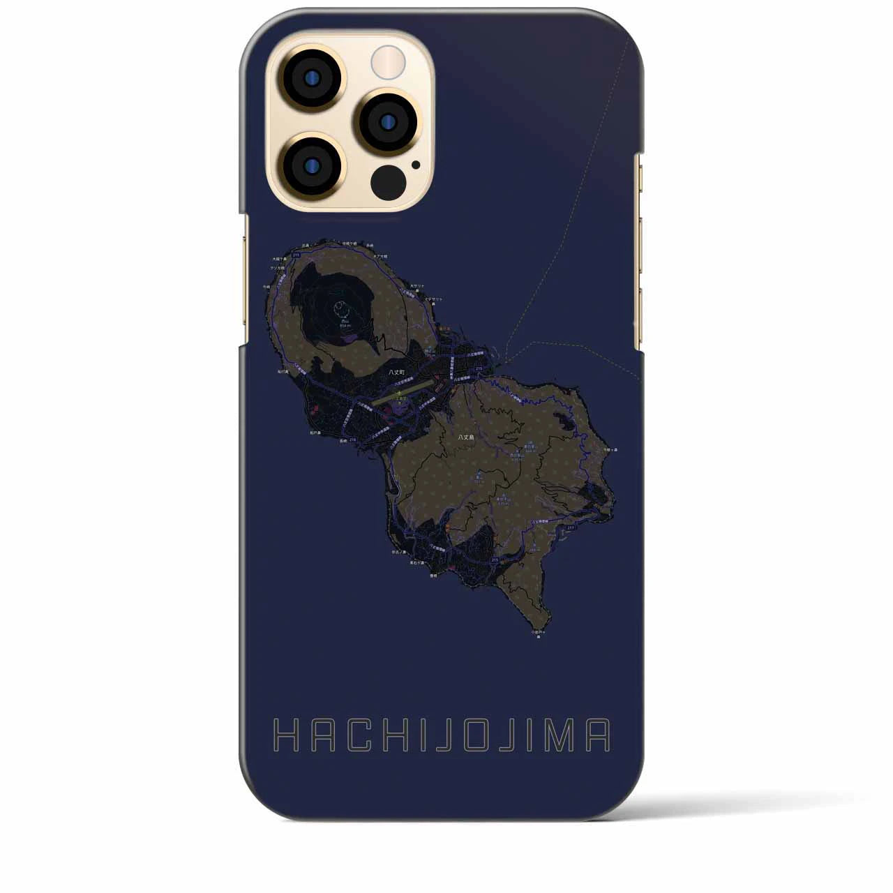 【八丈島(東京都)】地図柄iPhoneケース(バックカバータイプ)