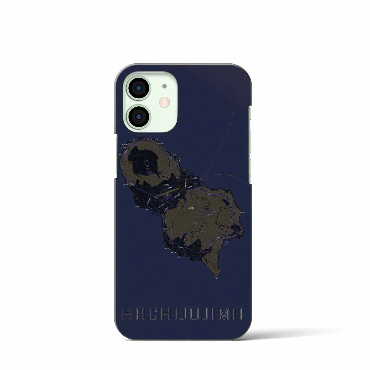 【八丈島(東京都)】地図柄iPhoneケース(バックカバータイプ)