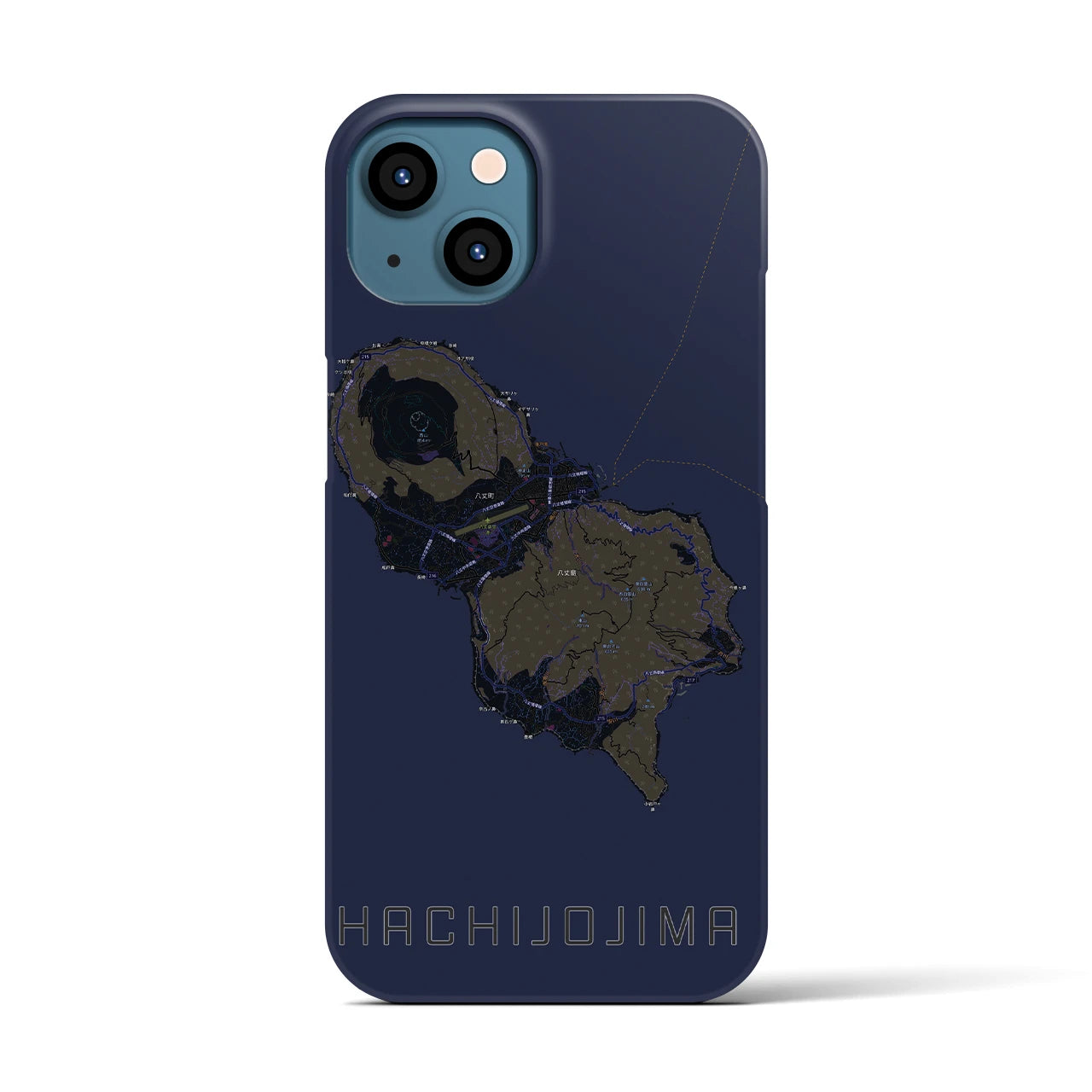 【八丈島(東京都)】地図柄iPhoneケース(バックカバータイプ)